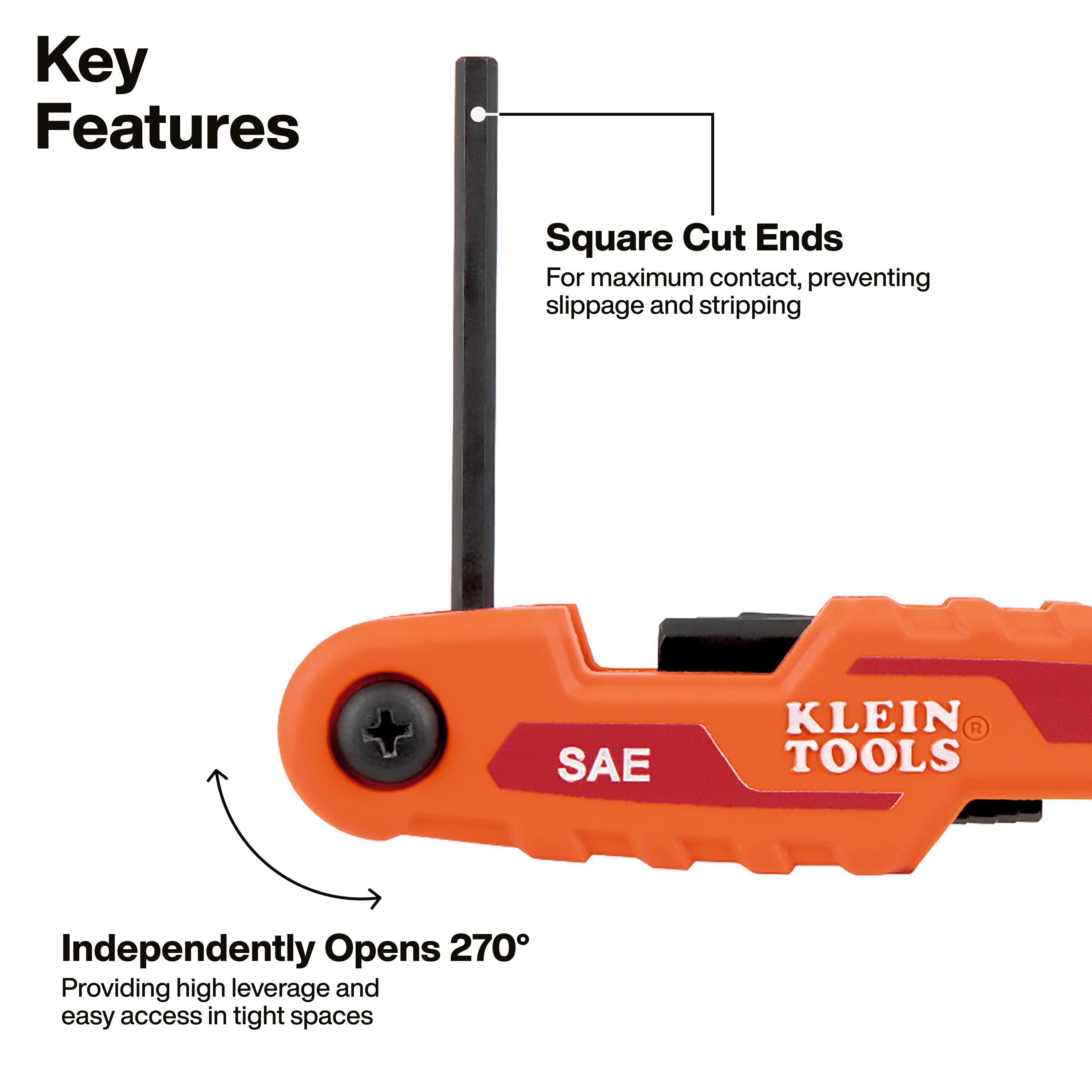 Klein Tools Compact Folding Hex Key Set, SAE from Columbia Safety